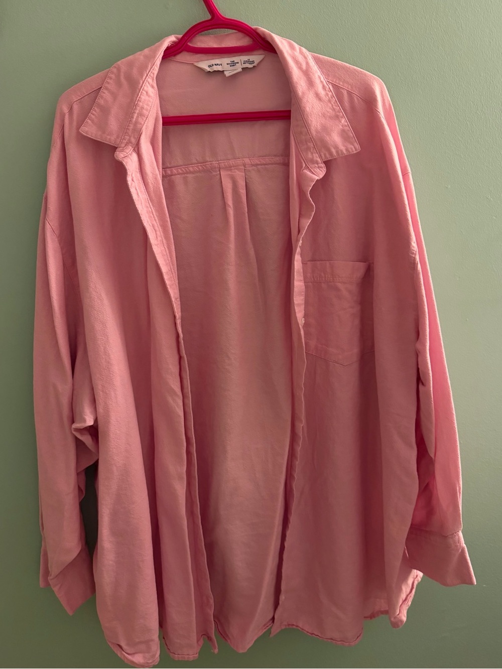 Old Navy Pink Long-Sleeve Button-Down Shirt